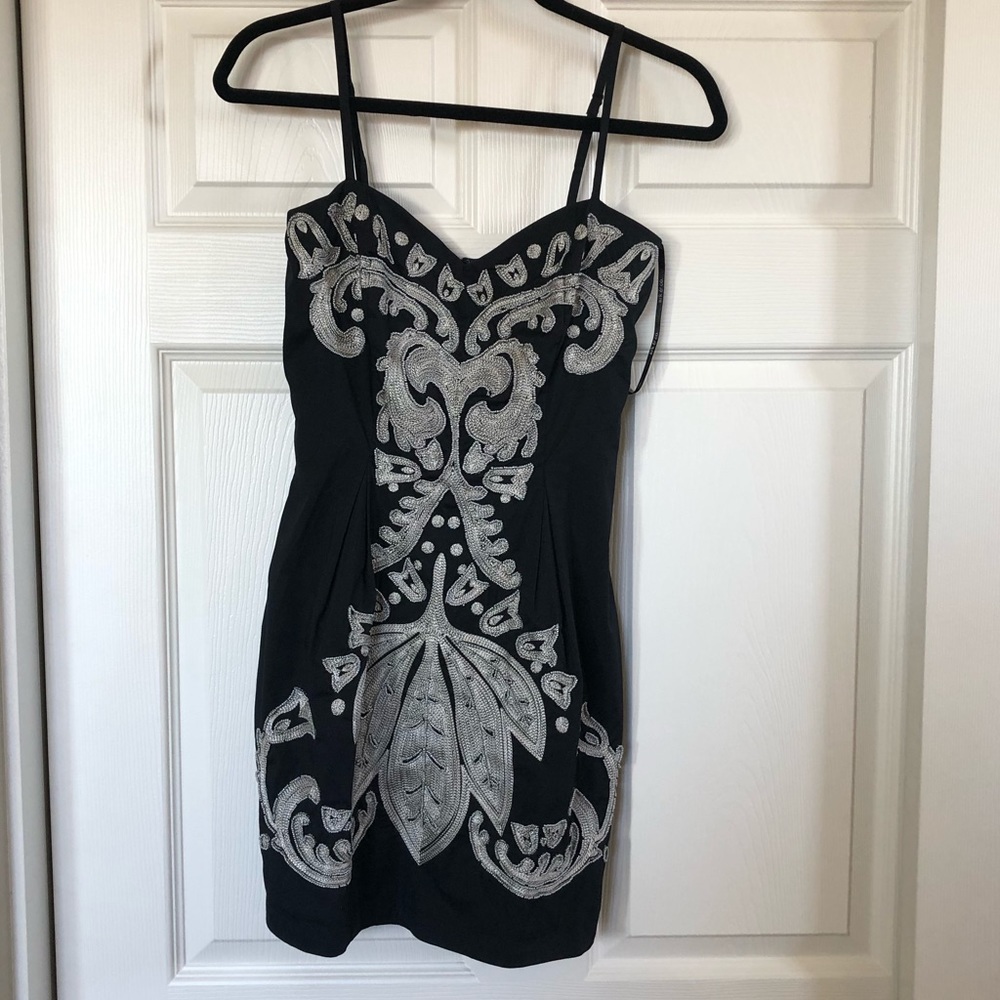 Black Cocktail Dress With Bead Accents!